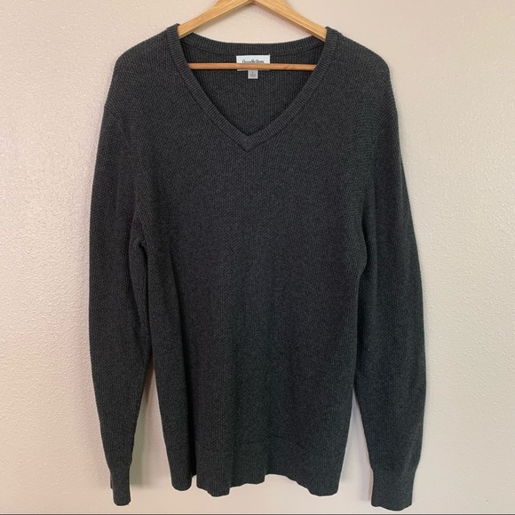 Goodfellow & Co Charcoal Gray V-Neck Knit Sweater Size Large - Picture 2 of 5